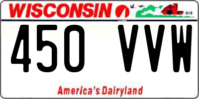 WI license plate 450VVW