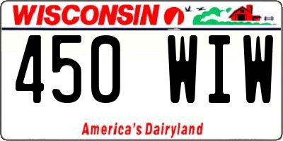 WI license plate 450WIW