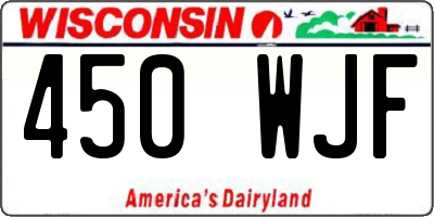 WI license plate 450WJF