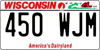 WI license plate 450WJM
