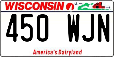 WI license plate 450WJN