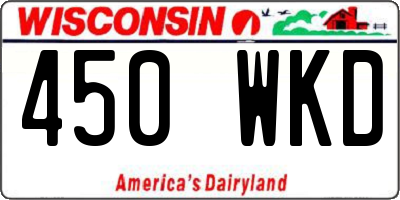 WI license plate 450WKD