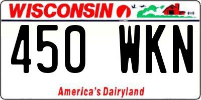 WI license plate 450WKN