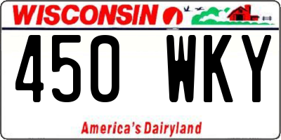 WI license plate 450WKY