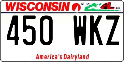 WI license plate 450WKZ