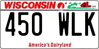 WI license plate 450WLK