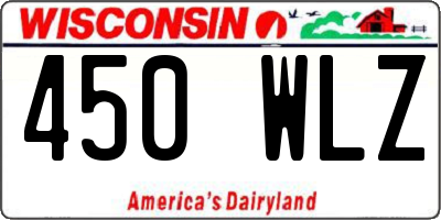 WI license plate 450WLZ