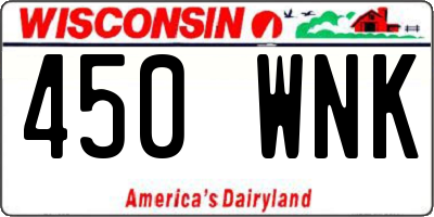 WI license plate 450WNK