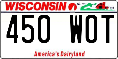 WI license plate 450WOT