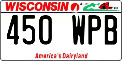 WI license plate 450WPB