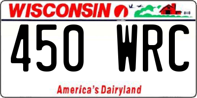 WI license plate 450WRC