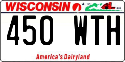 WI license plate 450WTH