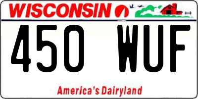 WI license plate 450WUF