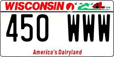 WI license plate 450WWW