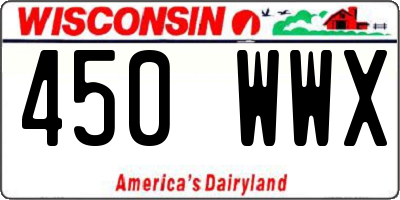 WI license plate 450WWX