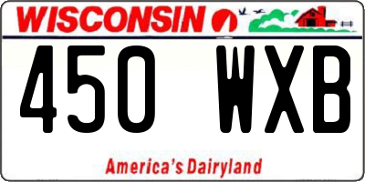 WI license plate 450WXB
