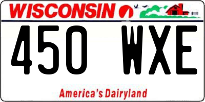WI license plate 450WXE