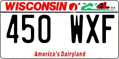 WI license plate 450WXF