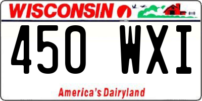 WI license plate 450WXI