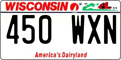 WI license plate 450WXN