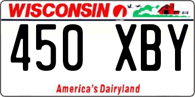 WI license plate 450XBY