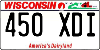 WI license plate 450XDI