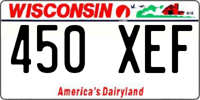 WI license plate 450XEF