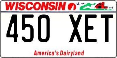 WI license plate 450XET