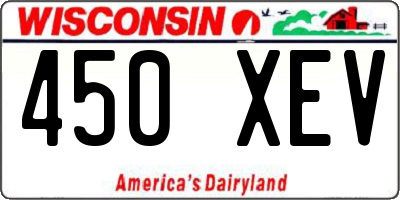 WI license plate 450XEV