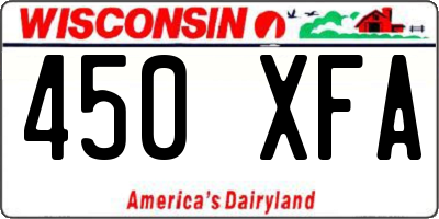 WI license plate 450XFA