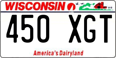 WI license plate 450XGT