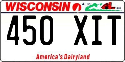 WI license plate 450XIT