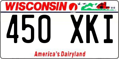 WI license plate 450XKI