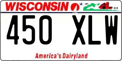 WI license plate 450XLW