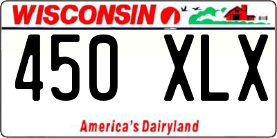 WI license plate 450XLX