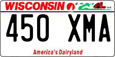 WI license plate 450XMA