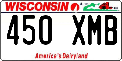 WI license plate 450XMB