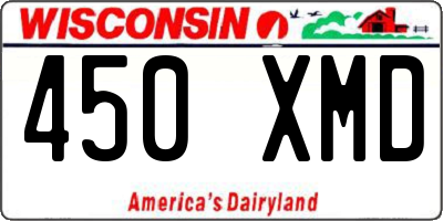 WI license plate 450XMD