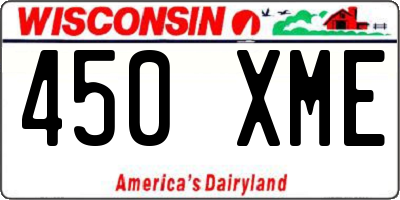 WI license plate 450XME