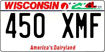 WI license plate 450XMF