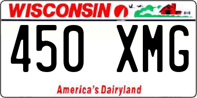 WI license plate 450XMG