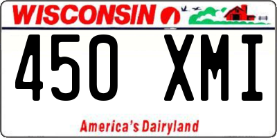 WI license plate 450XMI