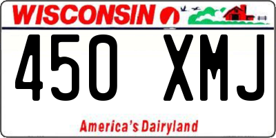 WI license plate 450XMJ