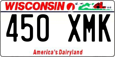 WI license plate 450XMK