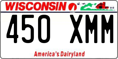 WI license plate 450XMM