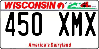 WI license plate 450XMX