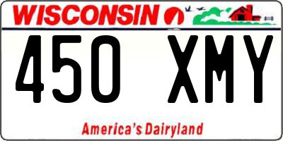 WI license plate 450XMY