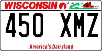 WI license plate 450XMZ