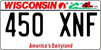 WI license plate 450XNF