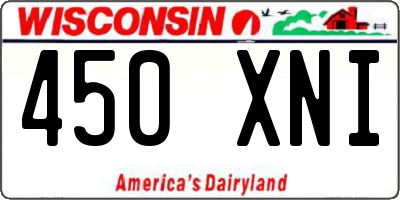 WI license plate 450XNI